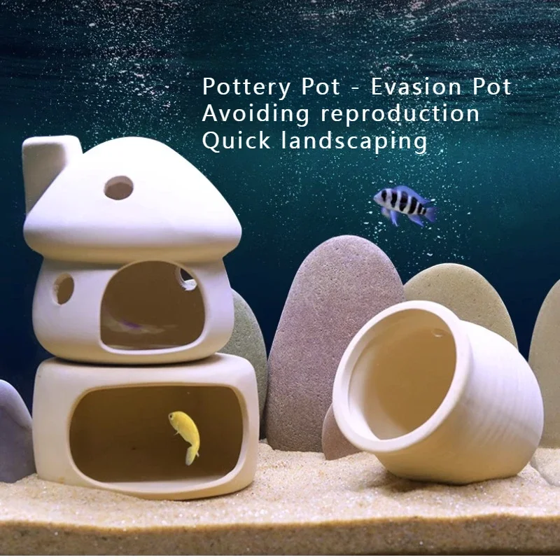 

Аквариум для грибов, украшение для дома, керамический горшок, отверстие для выхода, креативное керамическое украшение для дома, ландшафтный дизайн, дом для выхода