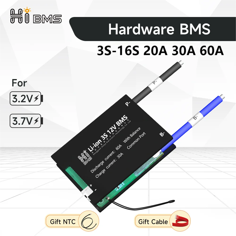 Bms Li-ion 8s 24v Lifepo4 16s 48v 4s 12v Equilíbrio 20a 30a 60a Li-ion 3s 10s 13s oi