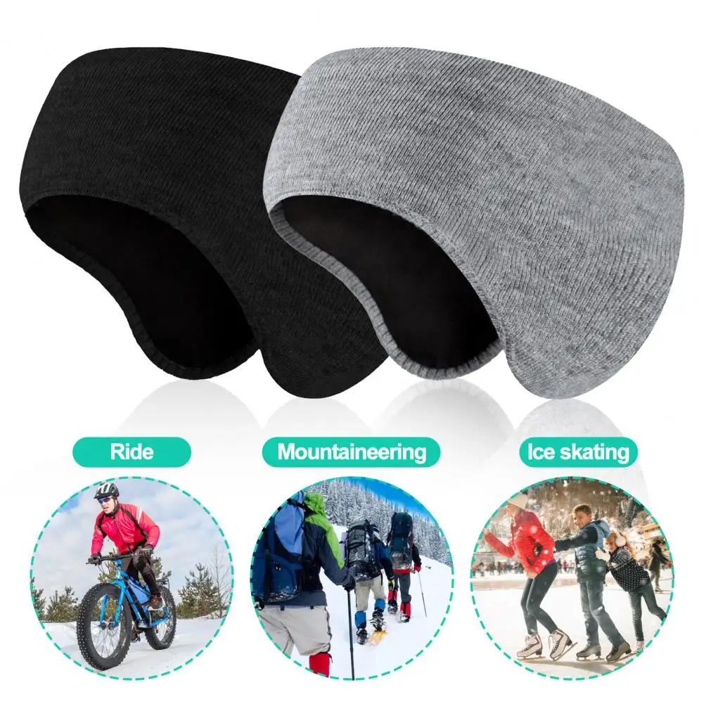 1pc winter sweatband ear cover warmer outdoor sports yoga hair band headband women fleece running headscarf for training Winter Adjustable Fleece Earmuffs Ear Cover Riding Skiing Running Headband Non-Slip Warmer Men Women Ear Cold Protection