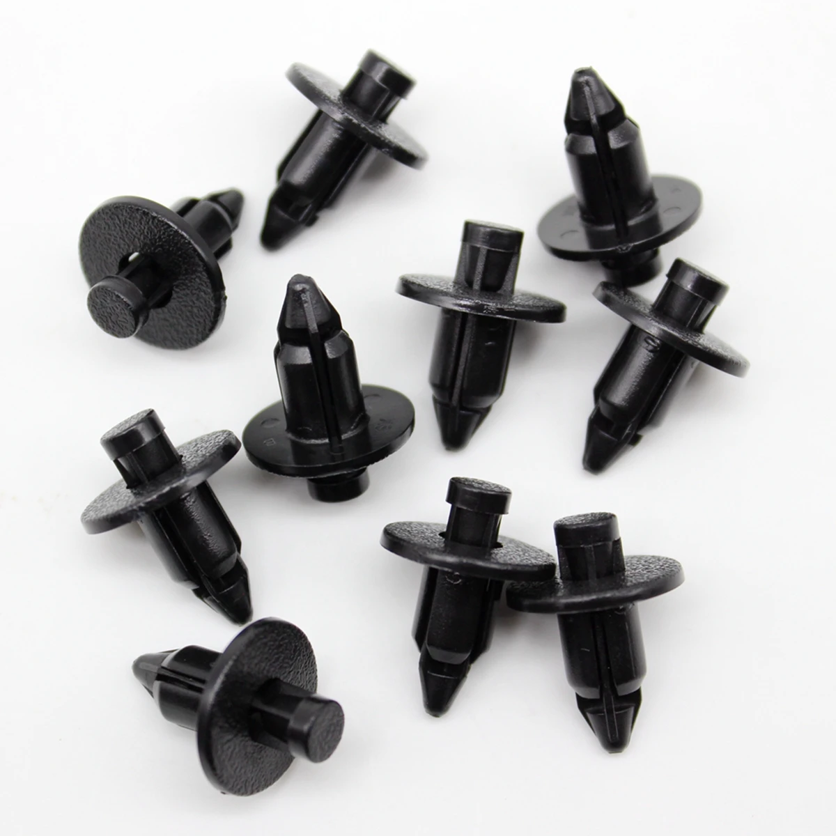 

10 Rivets Push-Type Retainer Clips Plastic Fastener 1/4" Hole For GM Toyota Trim