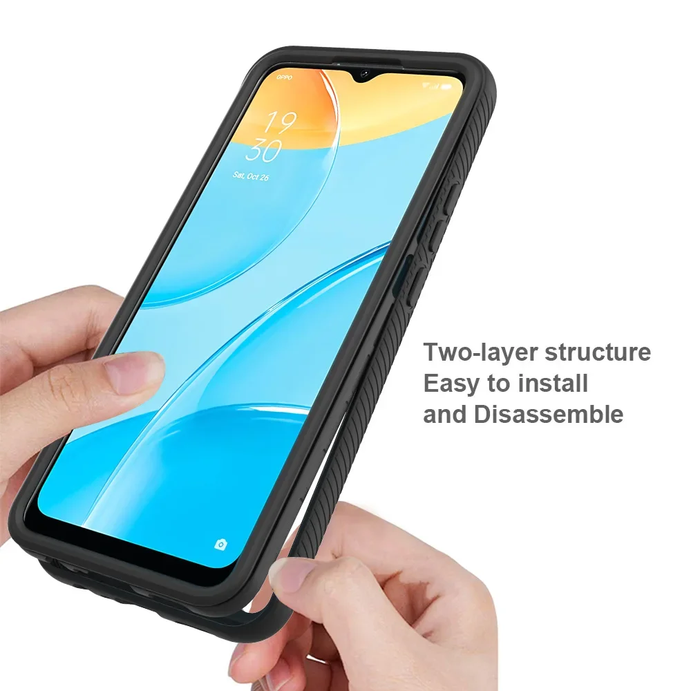 TPU/PC Sky Case for Oppo A15 Funda Capa Two Layer Structure Hybrid Shockproof Shell Durable Heavy Duty Phone Cover 4