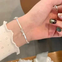 LATS Fashion Sweet Bow Bracelets for Women Girls Sparkling Delicate Ribbon Bowknot Snake Bones Chain Bracelet Party Jewelry Gift - Image 2