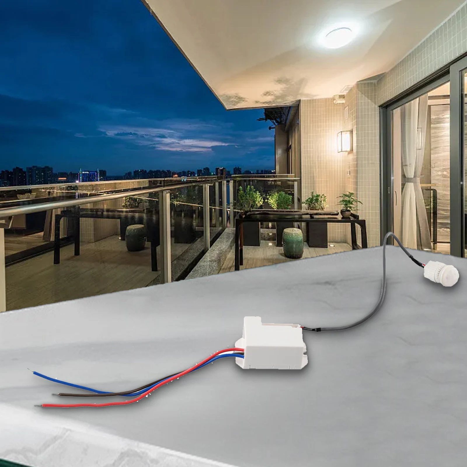 

Infrared Motion Detector for Light Control 360° Mini Recessed PIR Sensor with Adjustable Sensitivity and Light Working Hours