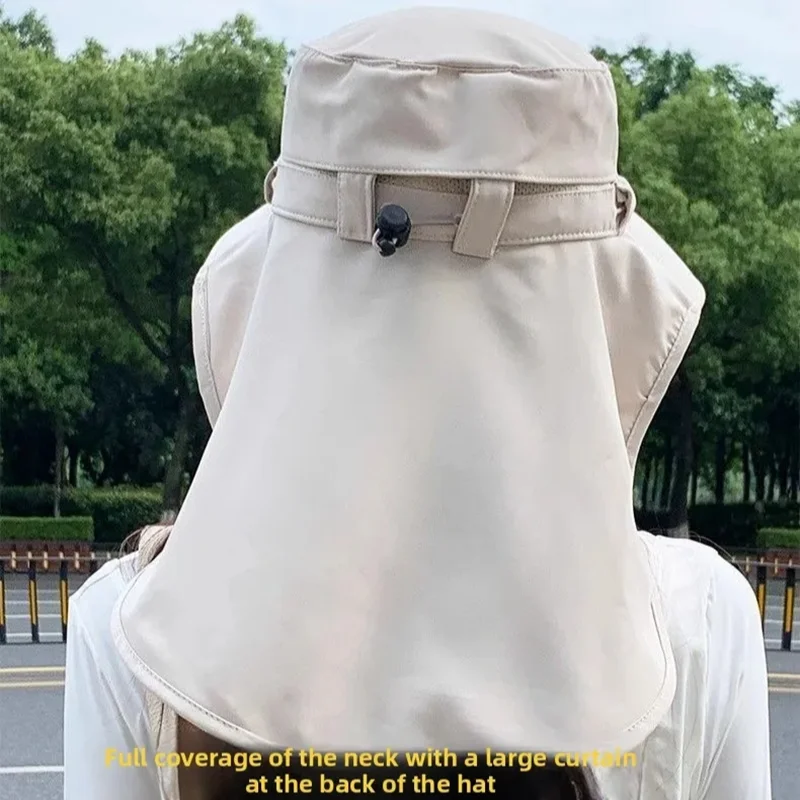 접이식 자외선 차단제 곤충 방지 모자 통기성 목 보호 여성용 통합형 태양 모자 봄 여름 야외 자외선 차단