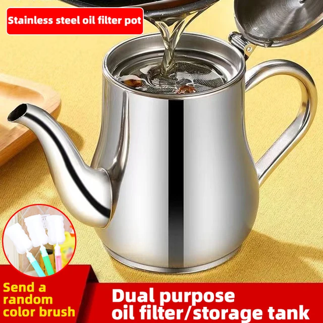Obelix Kitchen Oil Filter Cooking Tools Storage Tank Grease Filter Container Restaurant Oil Filter Stainless Steel Oil Tanks