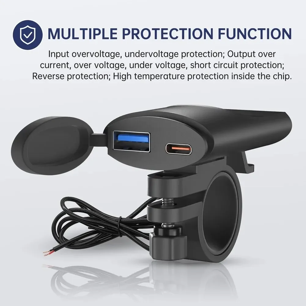 Presa USB Per Moto E Camper – Caricabatterie Veloce 18W USB-A + 30W PD Type-C – Impermeabile IP65