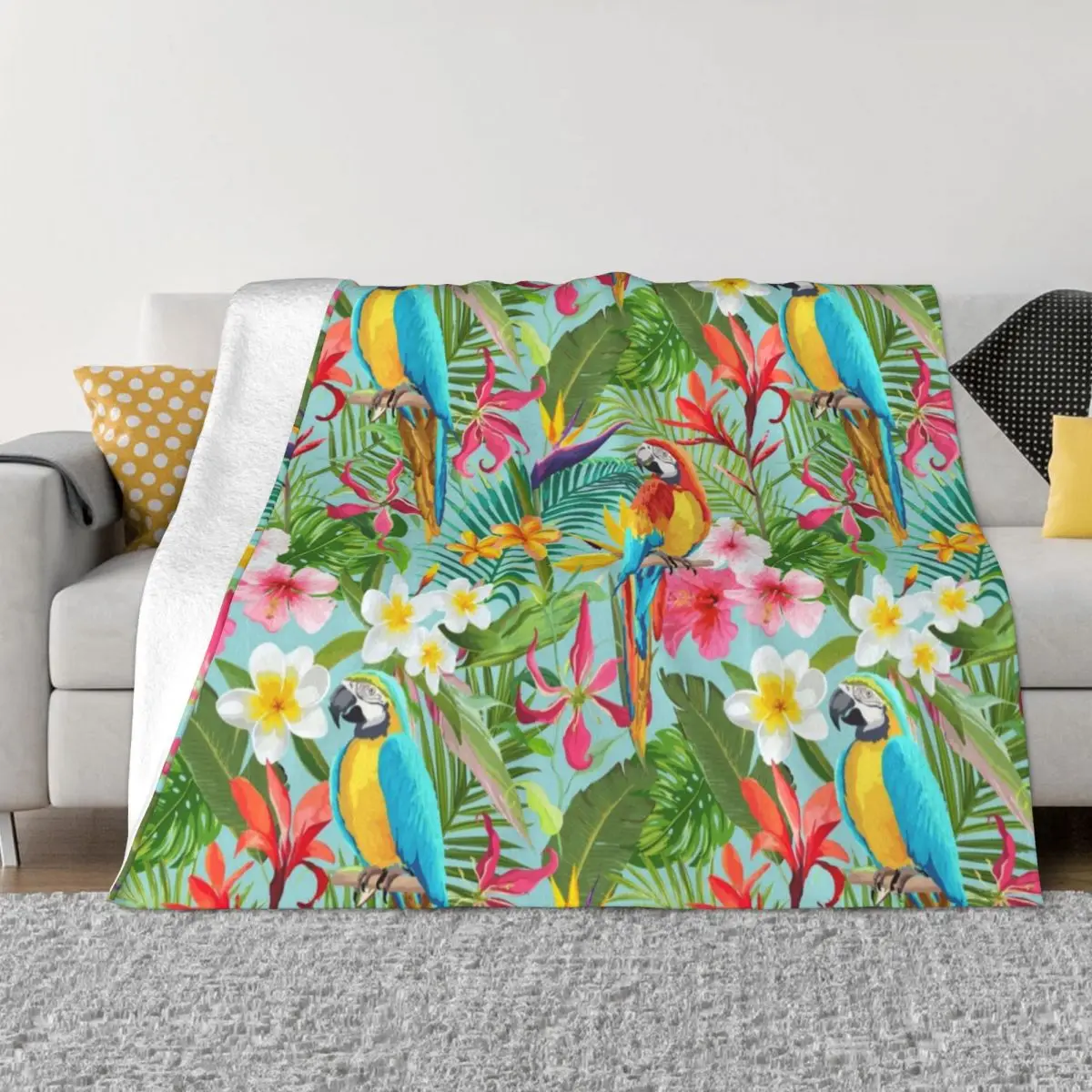 Fleece Decoration Bedspreads Fleece Throw Blankets Tropical Sofa Throw Knitted Aliexpress