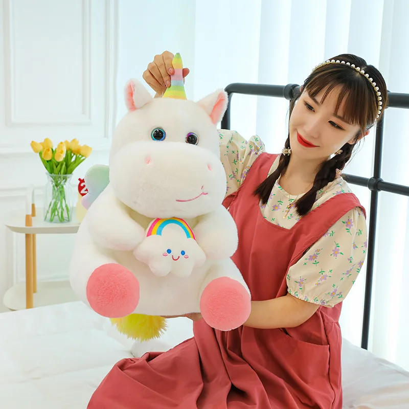 

20-58cm New Giant Unicorn with a Rainbow Plush Toys Stuffed Animal Soft Cushion Doll Pillow Cute Birthday Gift for Girl Boys