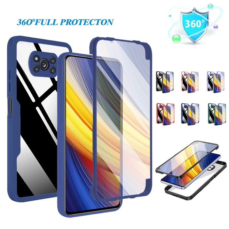 DESSEN Cover 360° Per Xiaomi Poco X3 NFC/Pro: Antiurto Con Bumper In TPU E Pellicola PET, Rosso