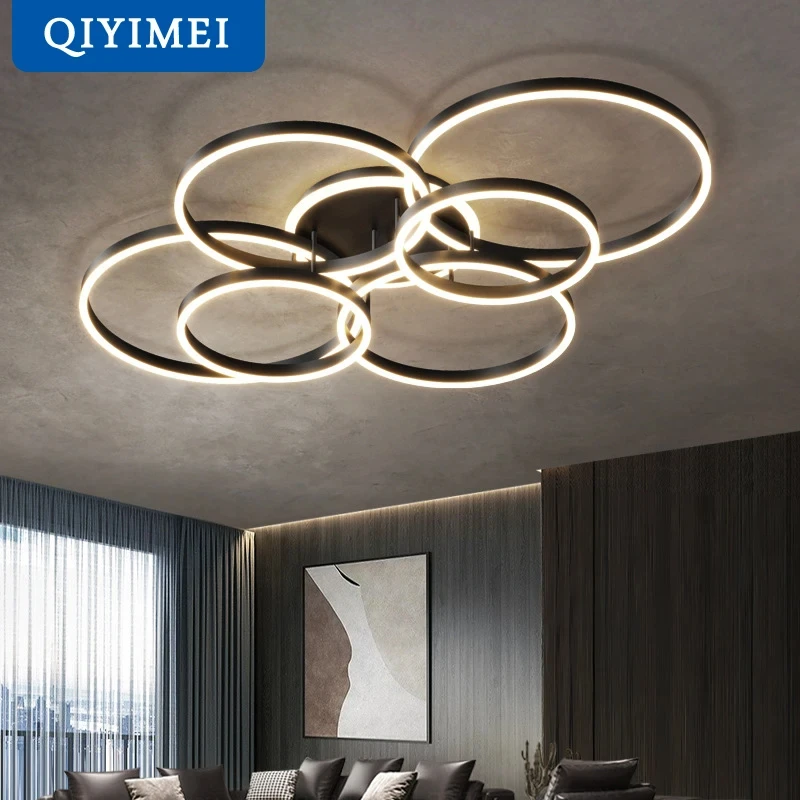 Modern LED Chandelier Lighting Indoor For Living Study Bedroom Lamps Round Rings Foyer Lustre Luminaire led chandelier,ceiling chandelier
