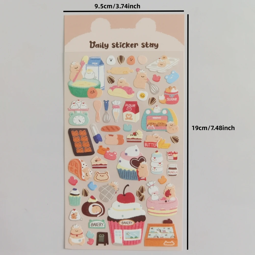 BONITO Cake Desserts Cute Hamster Bakery Stickers Scrapbooking Diy Journal Diary Stationery Sticker School Supplies Gift