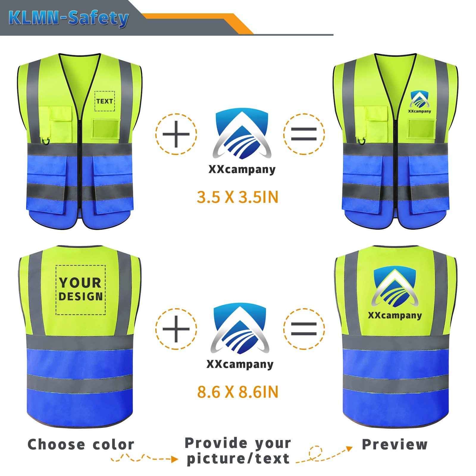 Safety Vest Custom Your Logo Construction Work Traffic Vest Railway Coal Miners Uniform Security ANSI Class 2 Safety Workwear