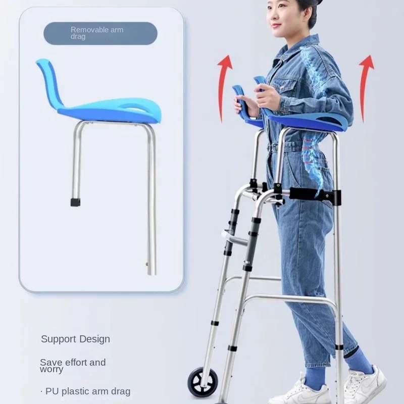 Arm Support Walking Stick with Seat, Adult Postoperative Training Walking Aids, Walking Inconvenience Anti-fall Mobility Scooter 5