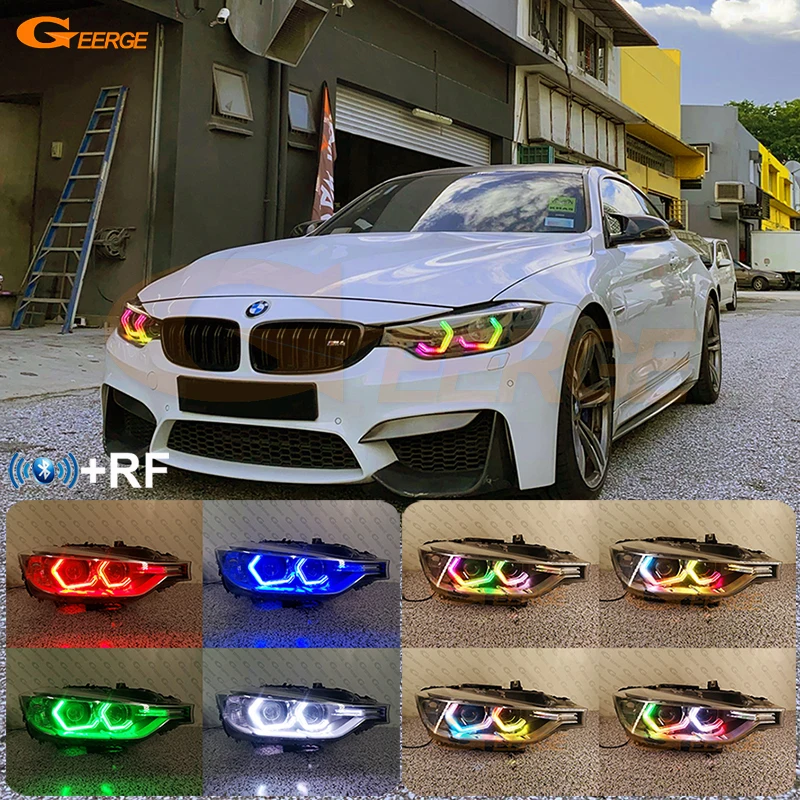 

For BMW 3 Series F30 F31 F34 F35 F80 F81 Ultra Bright Concept M4 Iconic Style Dynamic Multi Color RGB LED Angel Eyes Halo Rings