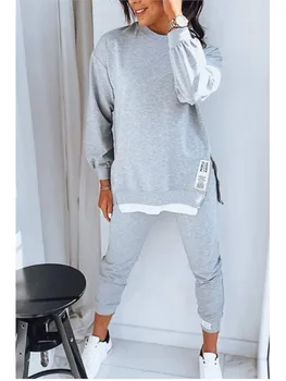 Autumn Winter Casual Loose Sweatshirt + Long Pants Two Piece Set For Women Fashion O Neck Pullover Sports Suit New Women Clothes 1