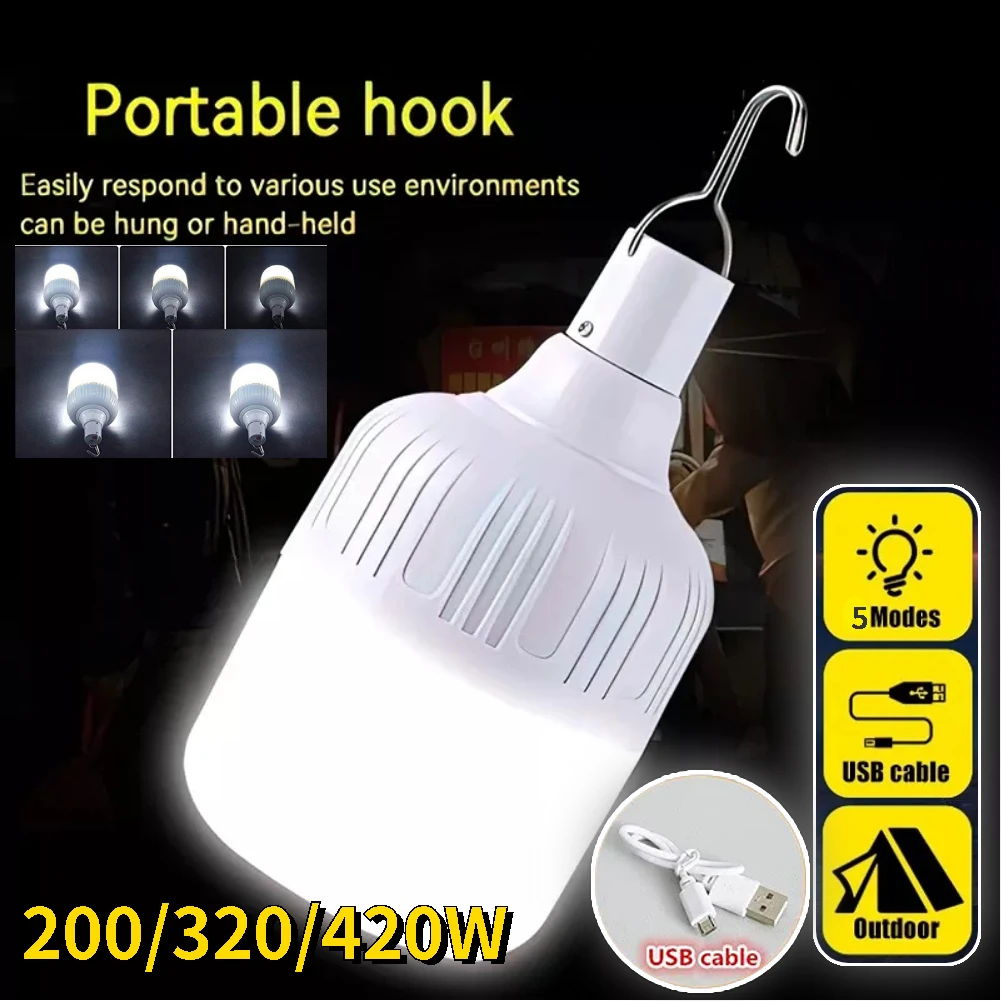 Linterna Camping Recargable Linterna Que Acampa Portátil, Luz Que Acampa Llevada Recargable Por USB Dimmable Ip65 | Bodega Iluminación Senderismo Pesca Emergencia