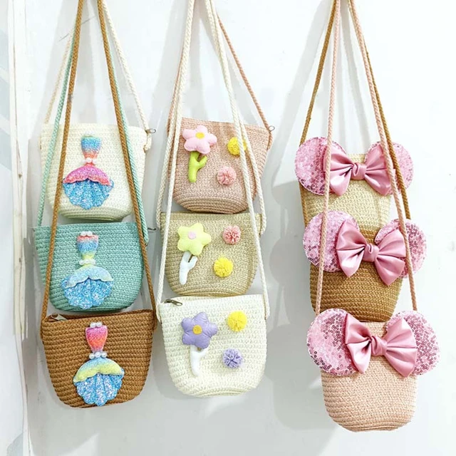 Asge Kids Girls' fashion Mini Handbags girl handbag flower bunny tweed  Princess Purses free girls sunglasses 
