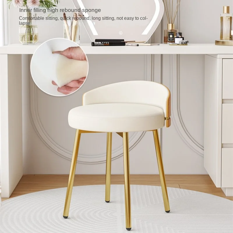 slim fit dress slacks Faux Fur Vanity Stool Chair with Metal Legs for Bedroom and Living Roo