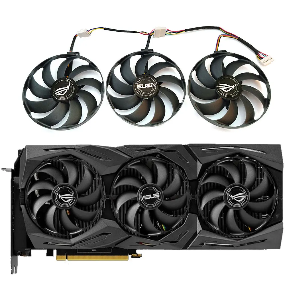 Conjunto T129215su Fdc10h12s9-c Rtx 2080 ti Gpu Ventilador para Asus Rog-strix-rtx 2080 202380ti Fan 2080s Fan 2070s Gaming Placa de Vídeo Ventilador de Refrigeração Novo