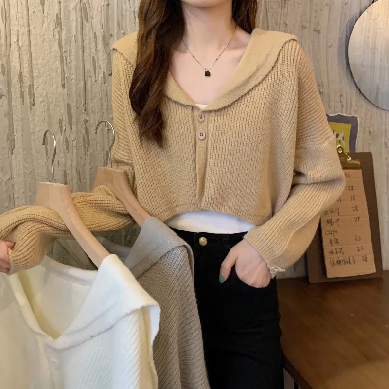 Women Long Sleeve Cropped Sweater Tops
