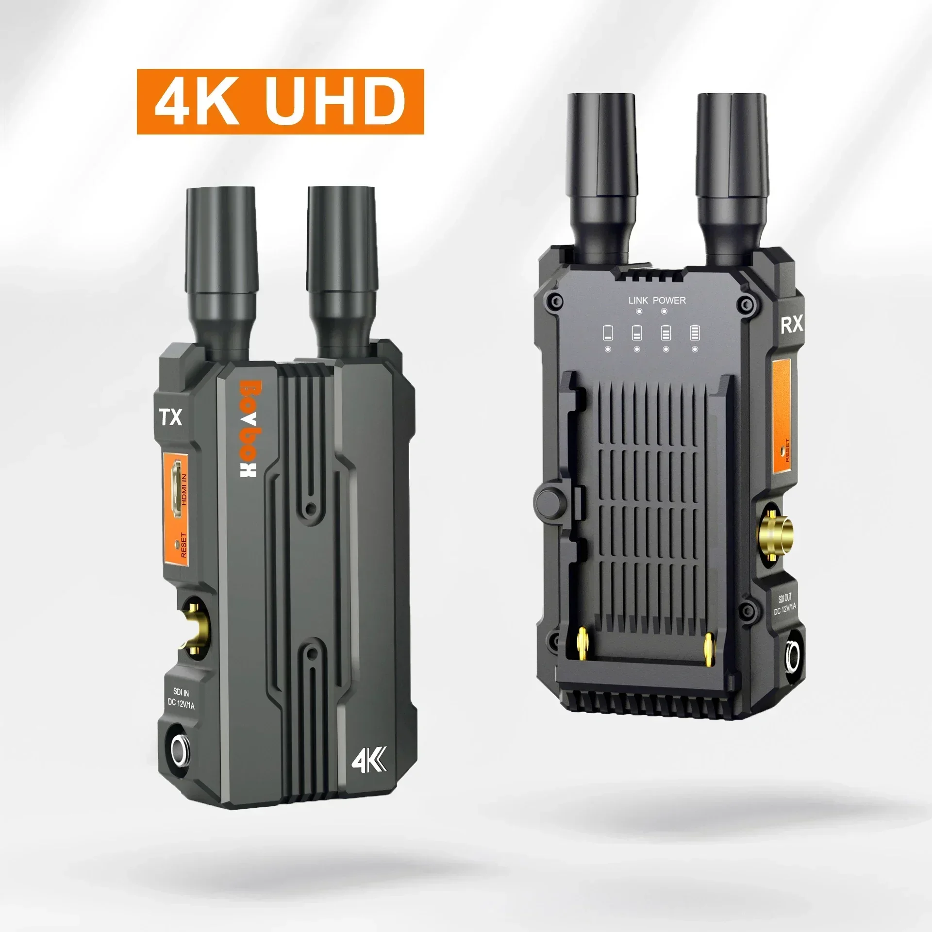 

4K Wireless Transmission System 200M Wireless SDI HDMI Extender Video Transmitter Receiver for Camera Live Streaming Can Battery