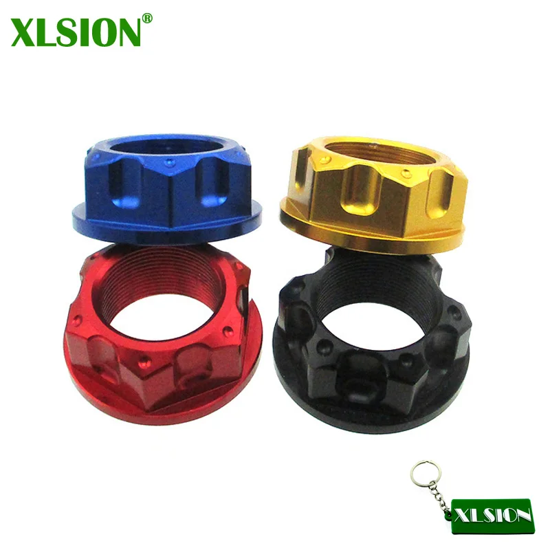 Motorcycle Accessories Aluminum M22 x 1mm Steering Stem Nut For Honda CRF50 XR50 KLX110 KX65 KX85 DRZ110 RM85 TTR50 TTR110 TTR125 50cc-190cc Dirt Bike