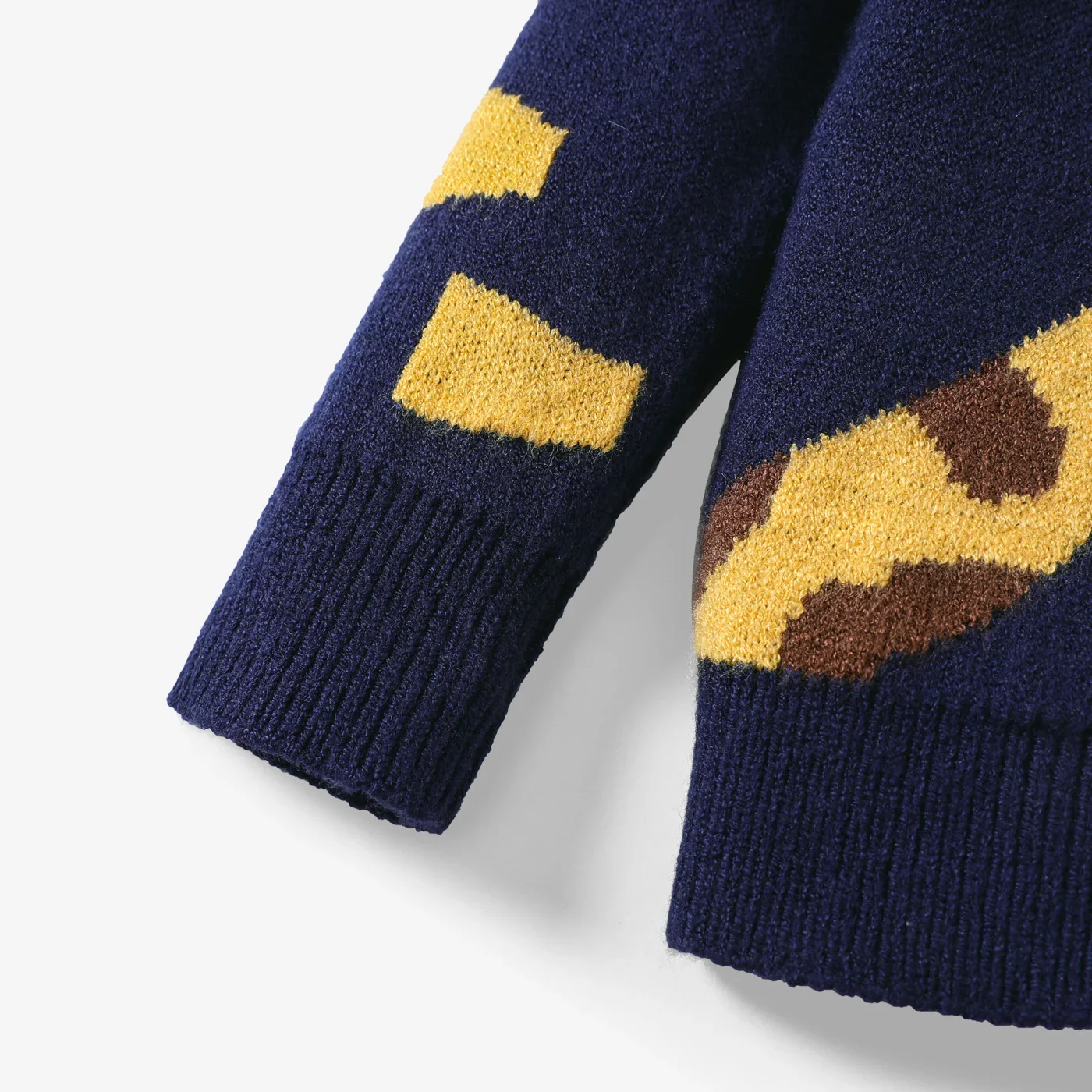 Knit Sweater PatPat Baby Boy Giraffe Embroidery Long-sleeve Soft Comfortable for Outings Daily Wear Basic Style
