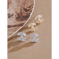 Mchic Wholesale Cubic Zirconia Chic Shiny Fashion Flower Stud Earrings for Women Allergy Prevention Exqusite Jewelry 1