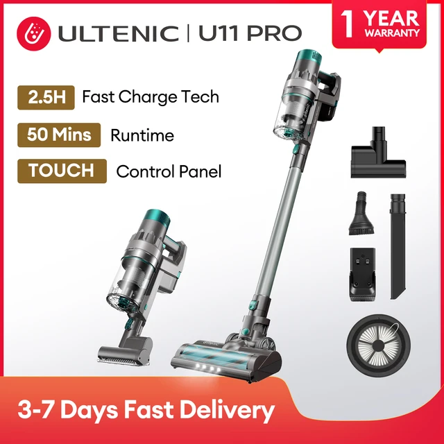 Ultenic U11 PRO Cordless Vacuum Cleaner Handheld, 25KPA Powerful Touch  Control Portable Vertical Vacuum, Detachable Battery - AliExpress
