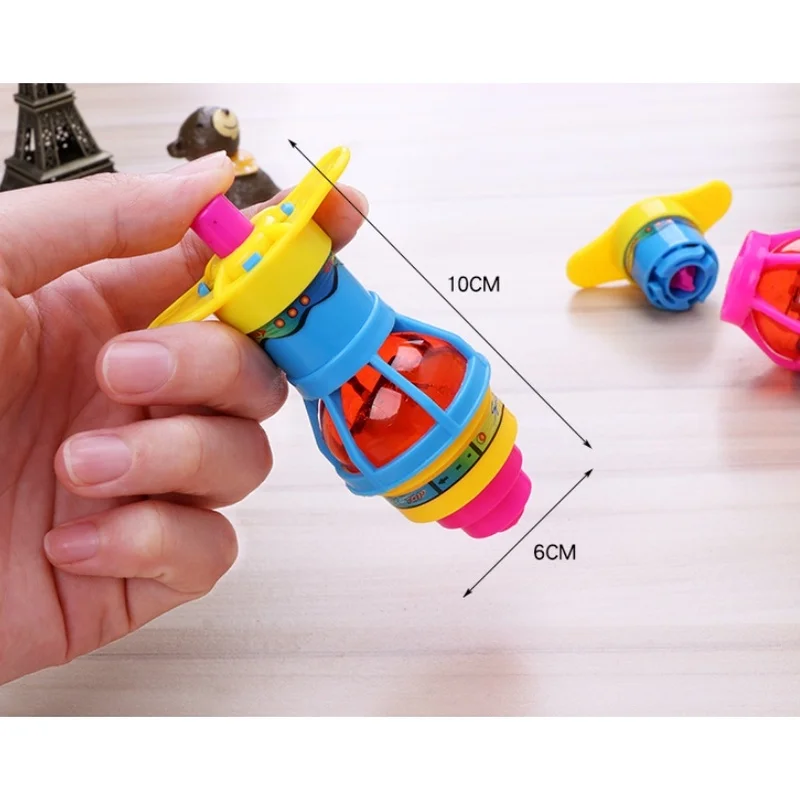 Hot 1Pcs Spinning Top Flash Luminous Spinning Tops Toy Colorful Top Ejection Toy Flashing Led Gyroscope Children Classic Toys - 4