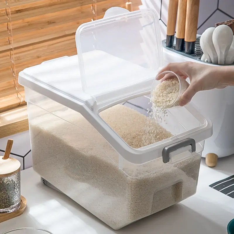 Rice Storage Box Sealed Grain Bucket Coffee Bean Pet Food Container Storage  Tank Kitchen Rice Storage Boxes Insect prevention