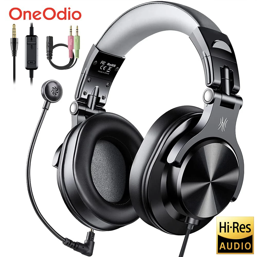 Oneodio A71D Wired Gaming Headset Gamer Over Ear Hi-Res Audio Headphones With Detachable Microphone For PC Computer PS4 PS5 Xbox Oneodio A71D Wired Gaming Headset Gamer Over Ear Hi-Res Audio Headphones With Detachable Microphone For PC Computer PS4 PS5 Xbox