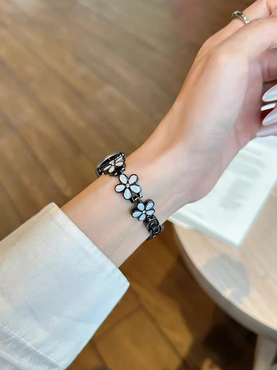 موضة زهرة معدنية لشاومي الفرقة 9 حزام ل Mi الفرقة...