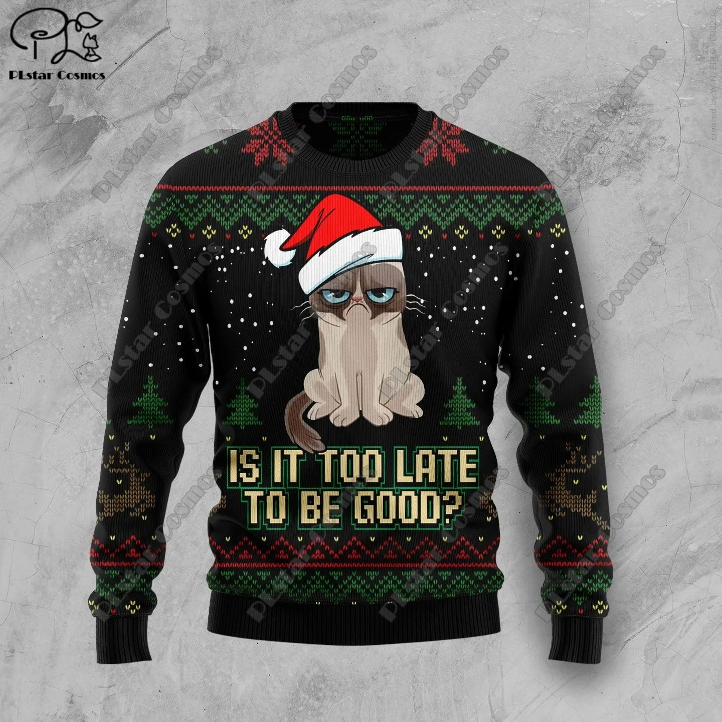 3D Printing Christmas Christmas Tree Santa Claus Tattoo Cat Animal Deer Bear Ugly Sweater Casual Unisex Winter Sweatshirt M11
