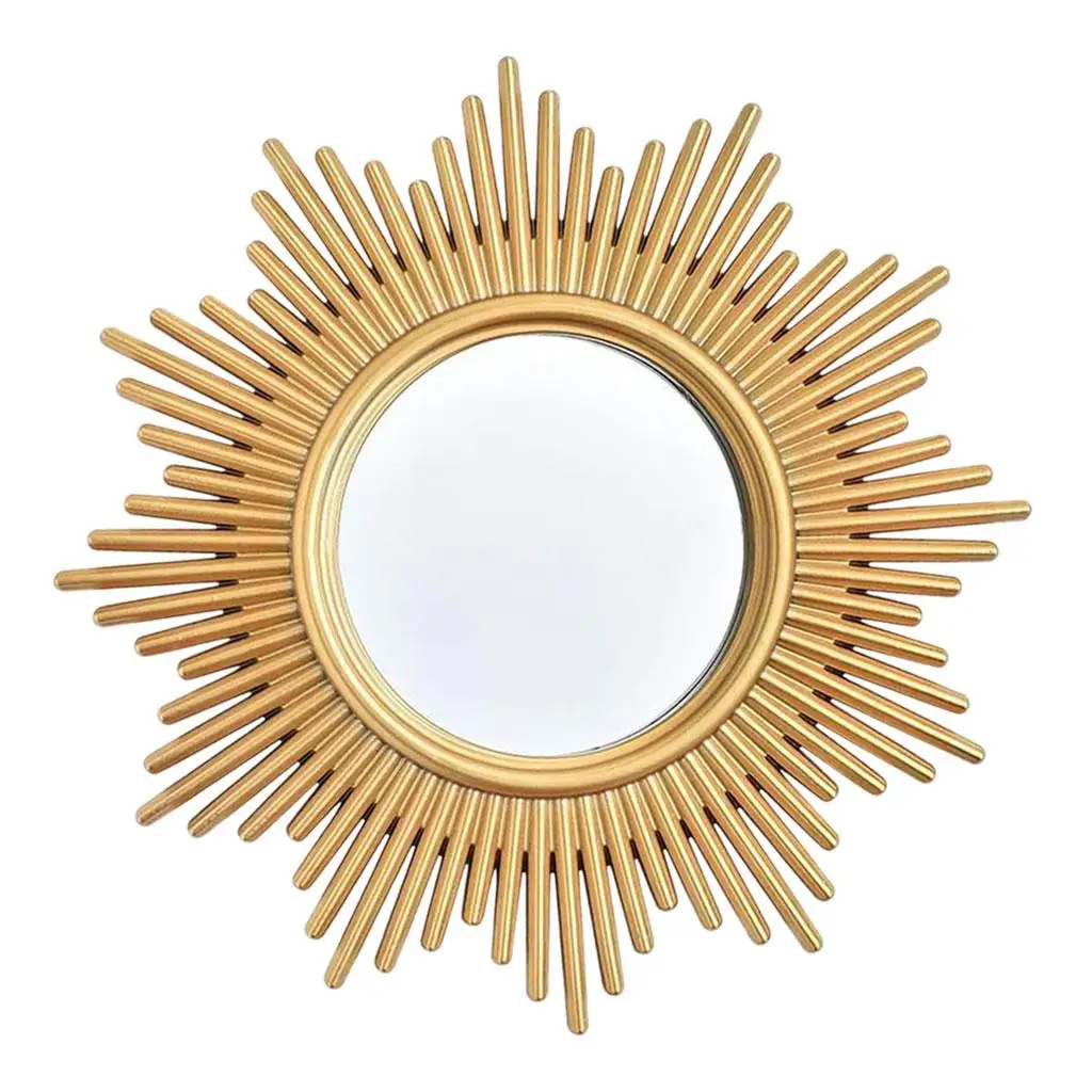 European Style Decorative Round Mirror Plastic Framed Vanity Wall Mirror for Entryways Makeup Room Living Room