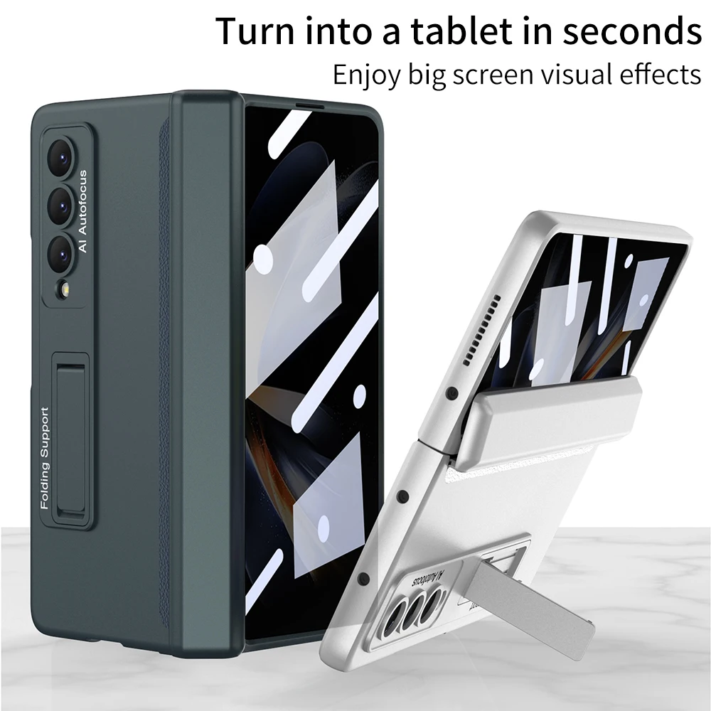 

Peep-proof Tempered Glass Film Case For Samsung Galaxy Z Fold 4 5g Case 360-degree All-pack Magnetic Pen Solt Case For Z Fold 4