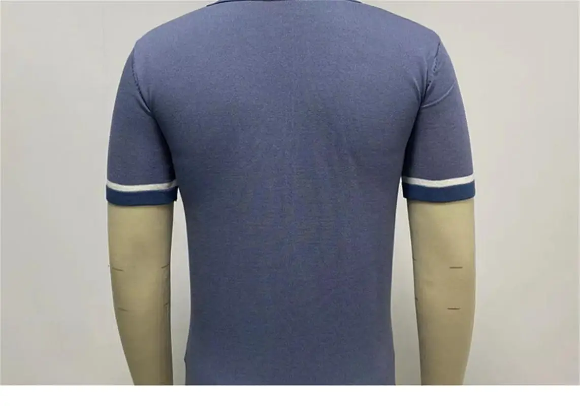 Men's 2023 Summer New Vintage British Style Lapel Jacquard Knitted Button Cardigan Short Sleeve Business Polo Shirt 16 S969f58f9fa524376b65739ecd2de884dH