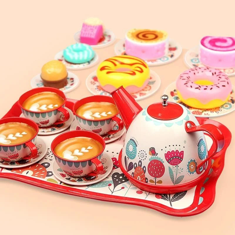 

Tea Toys 3 Play Kitchen Boys Birthday Afternoon 4 Years Teapot Children Teacup Set Girls House Old Simulation Gifts