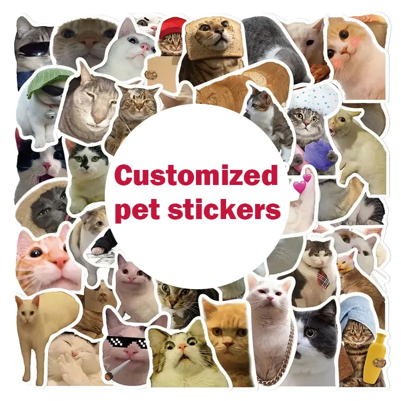Personalized Dog&Cat Stickers for Water Bottles Cups ZP1