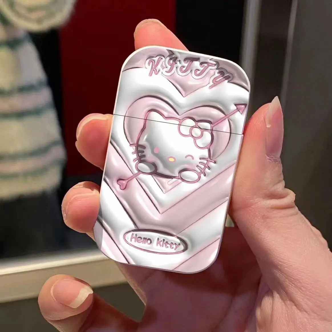Windproof Lighter Sanrio family kawaii Hello Kitty cute Kulomi gas lighter cartoon Cinnamoroll creative pink flame ins for boyfriend girlfriend