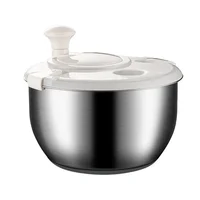 Salad Spinner Drainer Spin Dryer Washer Dehydrator Dewatering Washing Machine Fruit Vegetable Cleaner Tool Stainless Steel 2
