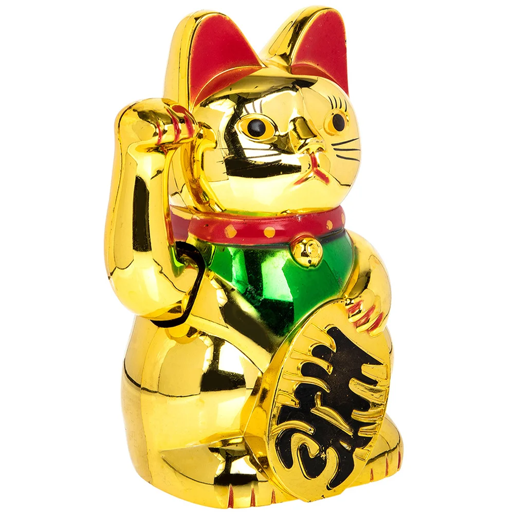 Lucky Cat Waving Arm Gold Maneki Neko Fortune Cat Ornamenti Cinesi Ricchezza Soldi Buona Fortuna Figurina Di Gatto Feng Shui Benvenuto