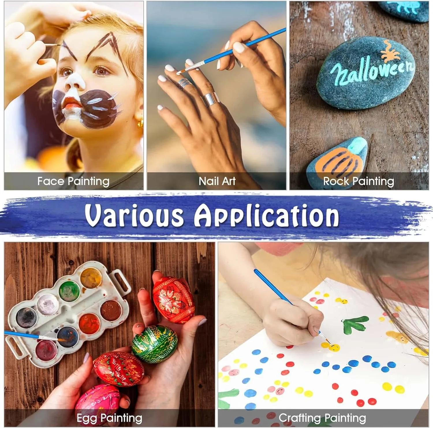 30Pcs/set Paint Brushes Set for Kids Acrylic with Flat Round Pointed Paint Brushes Pottery Craft Watercolor Oil Painting pottery coloring tool,graffiti paint tools