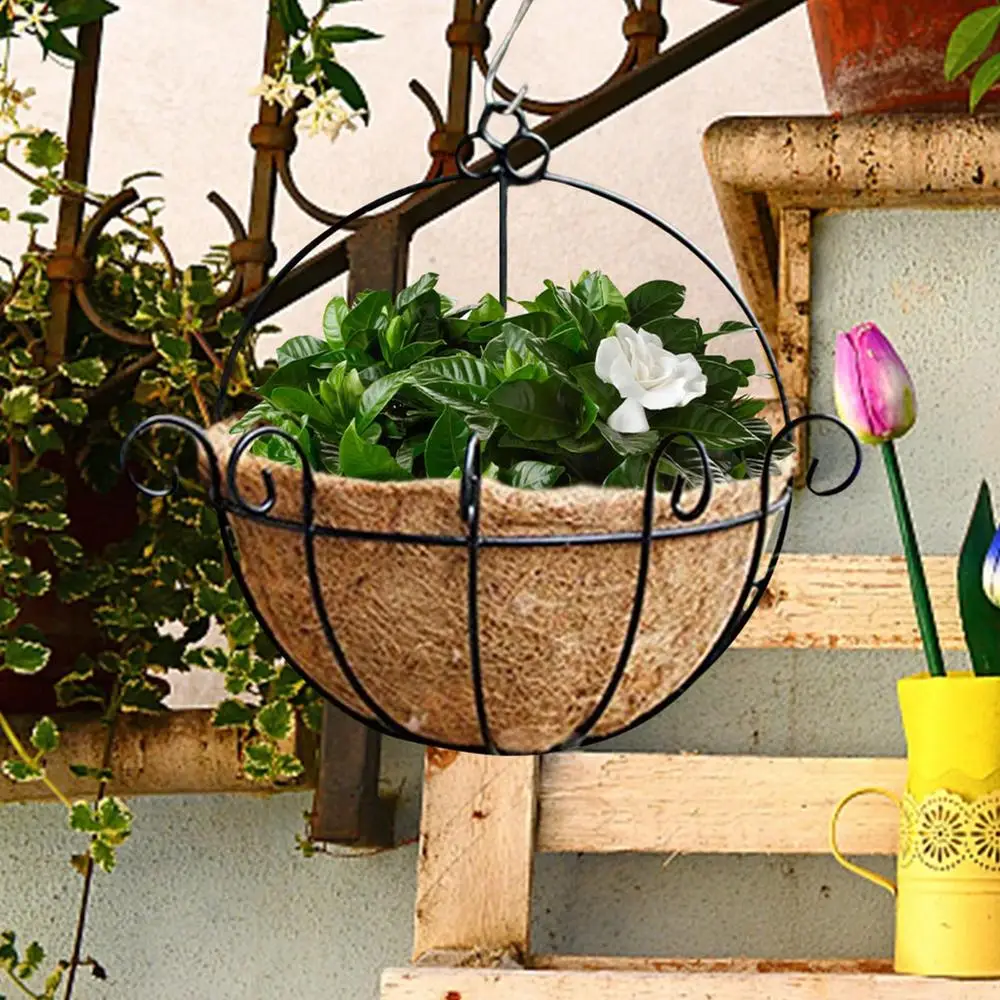 Durable Hanging Basket Liner Planter Round Coconut Fiber Replacement Liners for Flower Pot Home Outdoor Garden Flower Holders