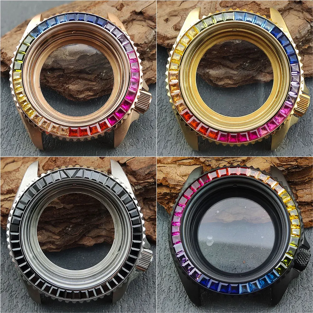 

NH35 Case 007 Rainbow Men's Watch Timing Stainless Steel Watch Accessories 39mm