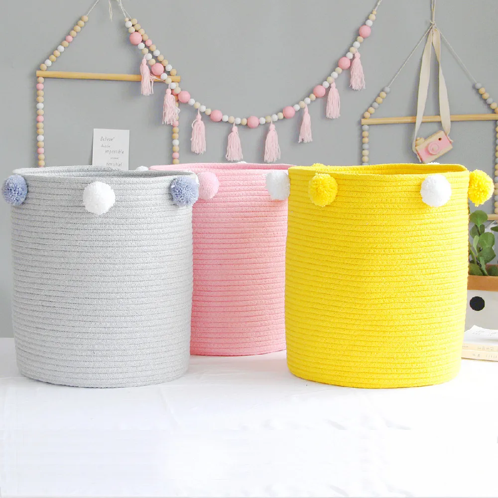 

Woven Storage Buckets Foldable Dirty Laundry Baskets Kids Toys Baby Storage Baskets Student Dormitory Decor Closet Organizer