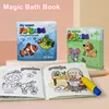 Baby Magic Bath Books with Pen Waterproof Color Changing Bathtub Toys Floating Educational Bath time Toy Books for Toddlers 1