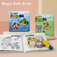 Baby Magic Bath Books with Pen Waterproof Color Changing Bathtub Toys Floating Educational Bath time Toy Books for Toddlers 1