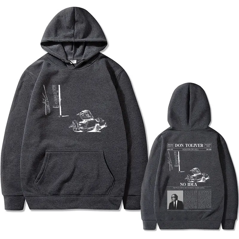 Rapper Don Toliver Heaven or Hell No Idea Graphic Print Hoodie Men Women Vintage Oversized Tracksuit Male Casual Fleece Hoodies