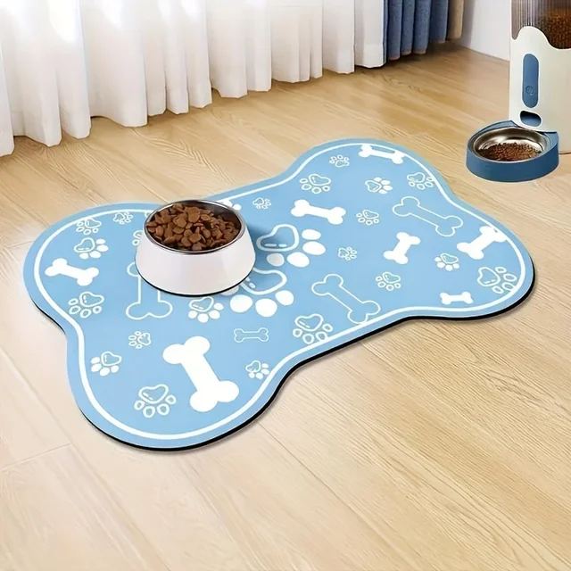 1pc Pet Feeding Mat - Non slip, Scratch resistant, Quick drying Pet Meal Mat, Suitable for Dogs and Cats - Easy to Clean 2